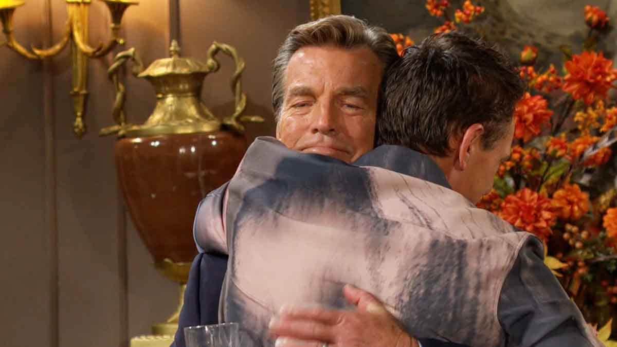 Billy embraces Jack on Young and the Restless
