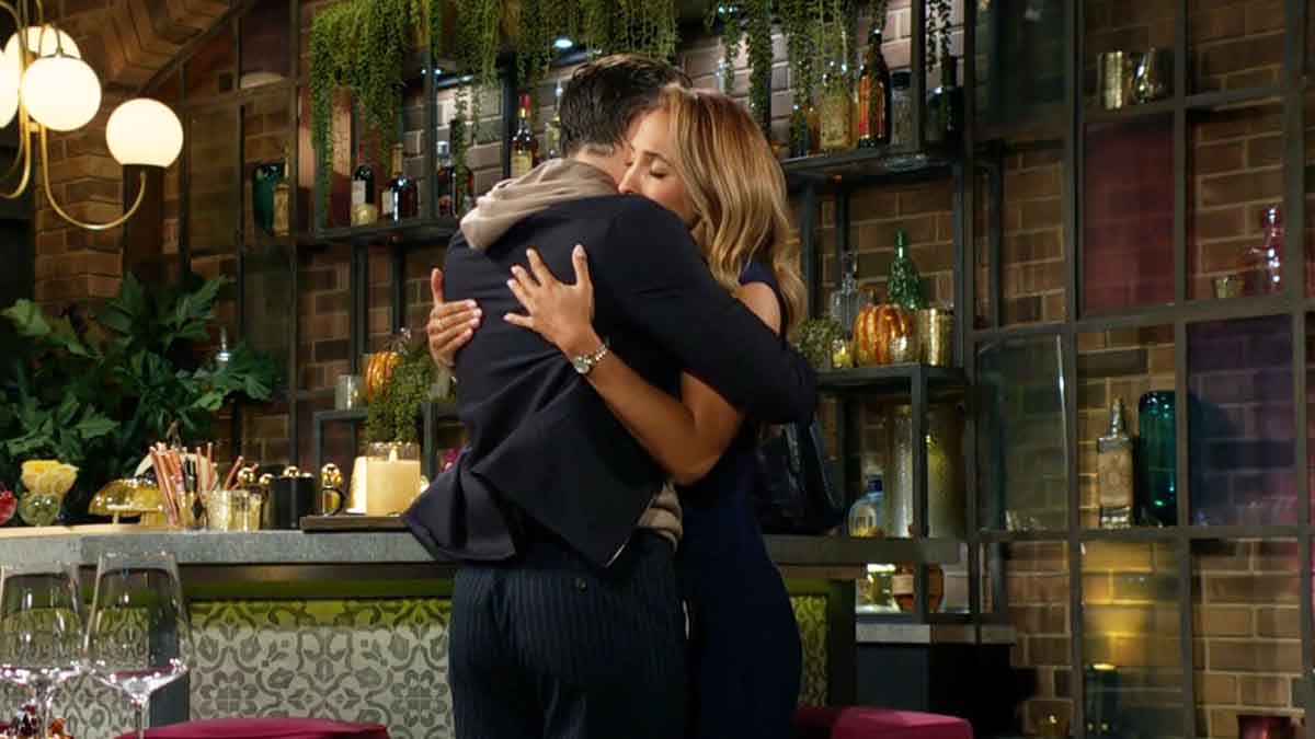 Cane and Lily hug on Young and the Restless
